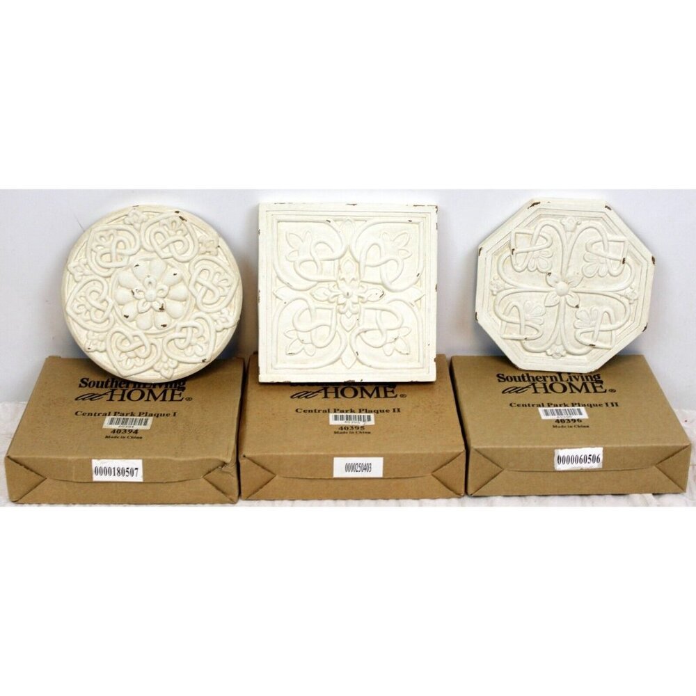 3 Southern Living Central Park Plaque 1-3  Wall Art Trivet Farmhouse Chic Aged